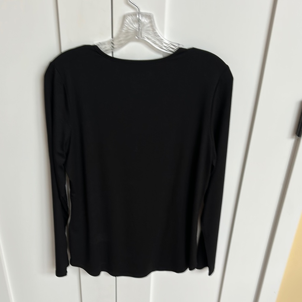 Chico's Black Long Sleeve Blouse Size 1 - Picture 3 of 7
